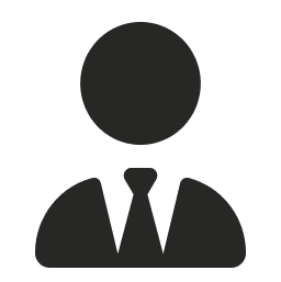 Silhouette of a person wearing a suit and tie on a white background.