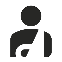 Silhouette icon of a person with an arm in a sling.